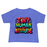 Tiny Human, Big Attitude Tee - Blue Marc