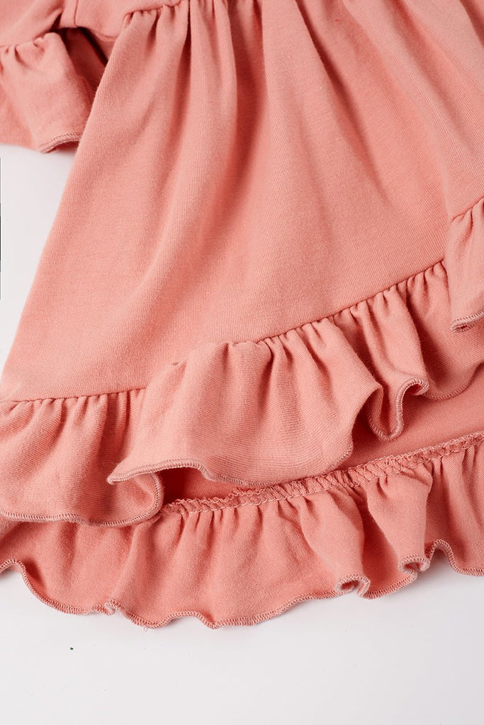 Toddler Girl 2-Piece Pink Ruffle Top & Floral Shorts Set - Blue Marc