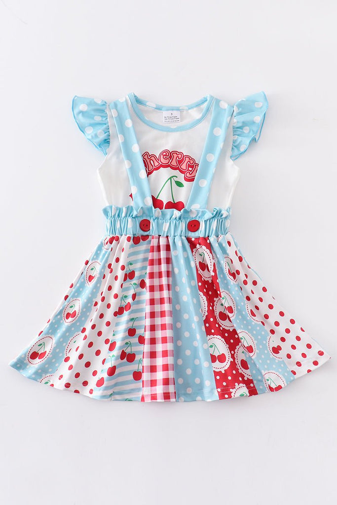 Toddler Girls' Cherry Skirtall Dress - Blue Marc