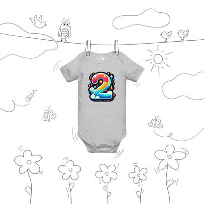 Two is Terrific: Number 2 Baby One Piece - Blue Marc