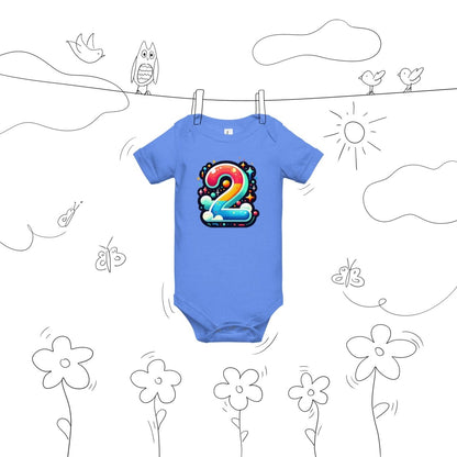 Two is Terrific: Number 2 Baby One Piece - Blue Marc