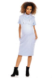 Versatile Comfort: Light Blue Maternity and Nursing Dress - Blue Marc