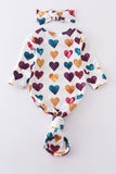 Watercolor Hearts Gown & Headband Set for Baby Girl - Blue Marc
